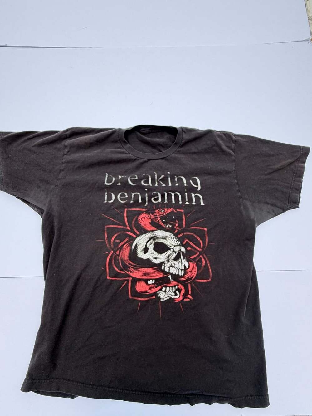 Breaking Benjamin Band T-Shirt Skull Snake Graphic Rock Music Black